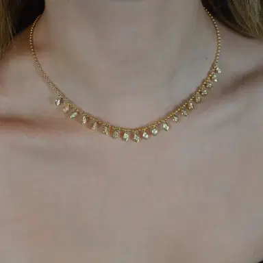 Wish Fine Jewelry 3.05ct Diamond 18K Gold Marquise Multi Drop Bead Necklace | Thumbnail 2