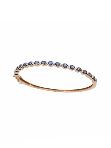 Wish Fine Jewelry 3.09ct Sapphire 14K Gold Bangle Bracelet | Thumbnail 1 Wish Fine Jewelry 3.09ct Sapphire 14K Gold Bangle Bracelet | Thumbnail 1