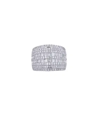 Wish Fine Jewelry 3.0ct Diamond 14K Gold Multi Row Ring | Thumbnail 1