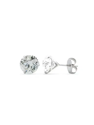 Wish Fine Jewelry 3.0ct Diamond 18K Gold Stud Martini Setting Earrings | Thumbnail 1