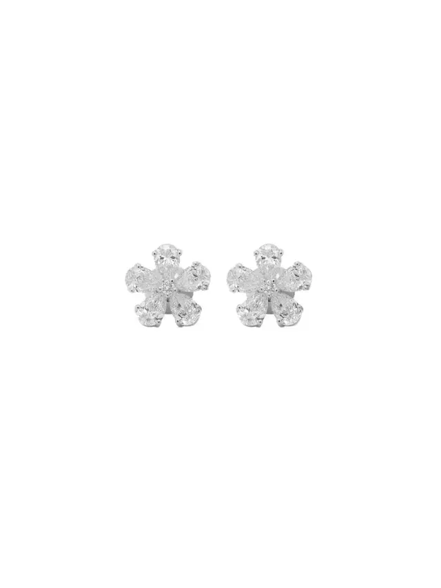 Wish Fine Jewelry 3.11ct Diamond 14K Gold Pear Shaped Petals Earrings