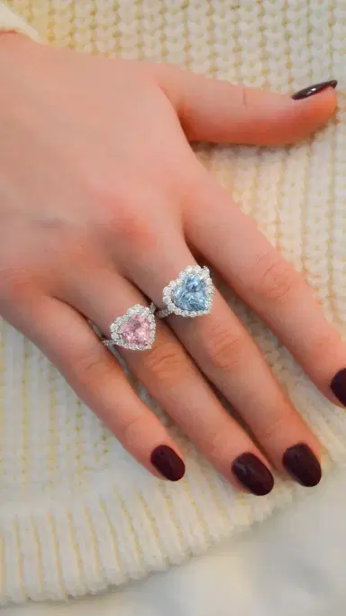 Wish Fine Jewelry 3.33ct Diamond Morganite 18K Gold Heart Halo Ring | Thumbnail 2 Wish Fine Jewelry 3.33ct Diamond Morganite 18K Gold Heart Halo Ring | Thumbnail 2