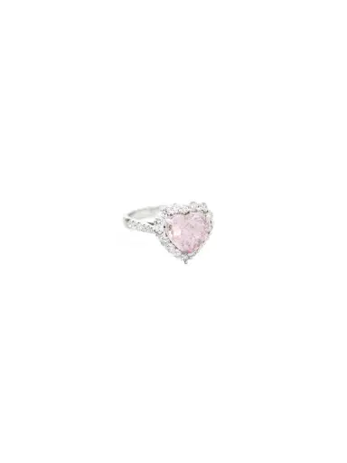 Wish Fine Jewelry 3.33ct Diamond Morganite 18K Gold Heart Halo Ring | Thumbnail 1 Wish Fine Jewelry 3.33ct Diamond Morganite 18K Gold Heart Halo Ring | Thumbnail 1