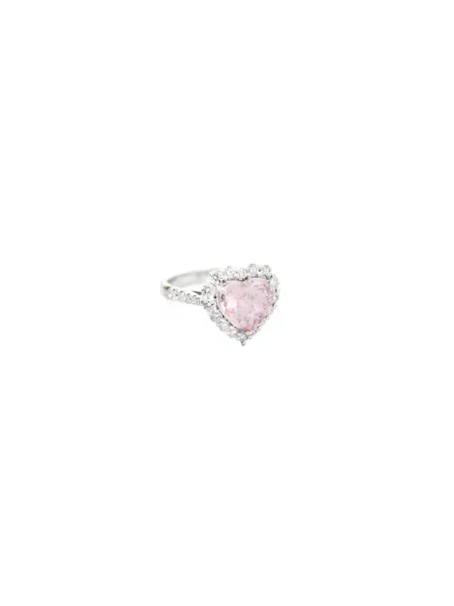 Wish Fine Jewelry 3.33ct Diamond Morganite 18K Gold Heart Halo Ring