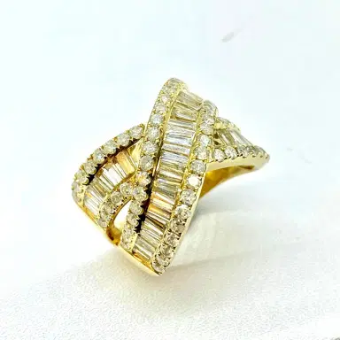 Wish Fine Jewelry 3.50ct Diamond 14K Gold Crossover Ring | Thumbnail 2 Wish Fine Jewelry 3.50ct Diamond 14K Gold Crossover Ring | Thumbnail 2