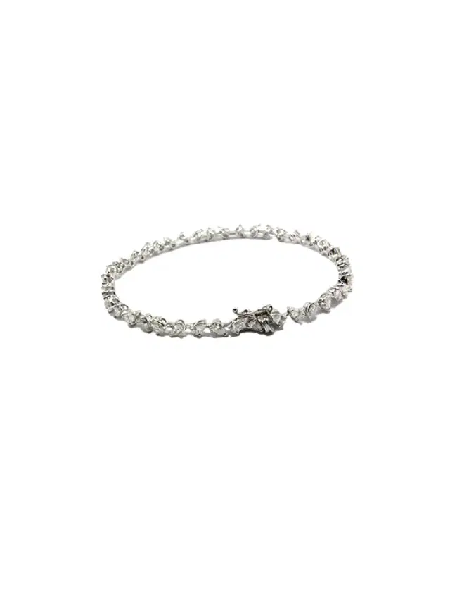 Wish Fine Jewelry 3.68ct Pear Diamond 18K Gold Tennis Bracelet