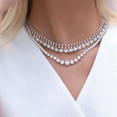 Wish Fine Jewelry 4.00ct Diamond 18K Gold Floating Tennis Necklace | Thumbnail 2