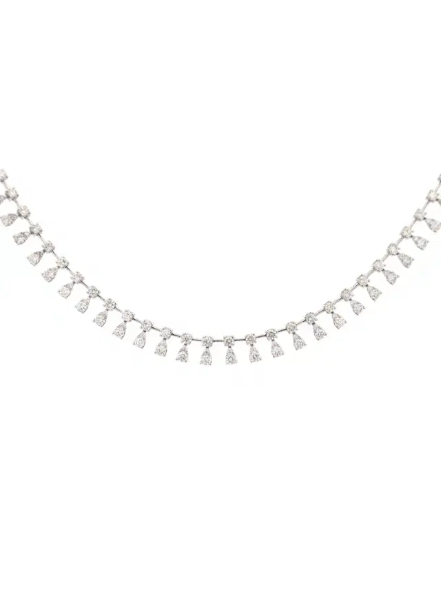 Wish Fine Jewelry 4.00ct Diamond 18K Gold Floating Tennis Necklace