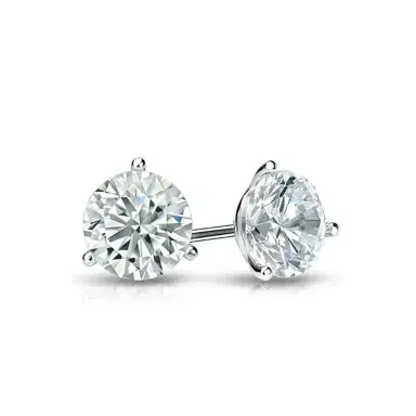 Wish Fine Jewelry 4.03ct Diamond 18K Gold Stud Earrings | Thumbnail 1