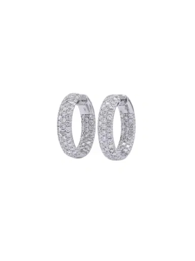 Wish Fine Jewelry 4.05ct Diamond 14K Gold Inside Out Hoop Earrings | Thumbnail 1 Wish Fine Jewelry 4.05ct Diamond 14K Gold Inside Out Hoop Earrings | Thumbnail 1