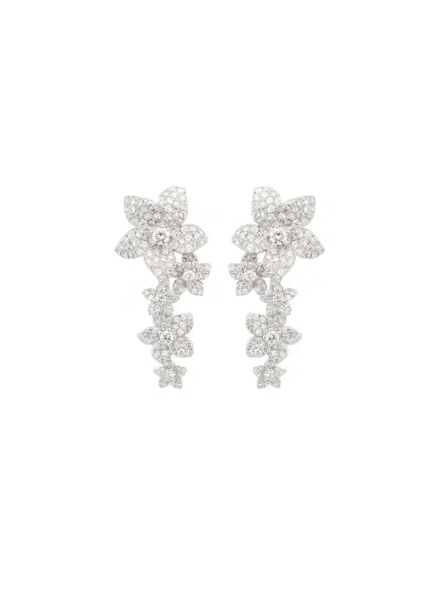 Wish Fine Jewelry 4.15ct Diamond 18K Gold Flower Cascade Earrings
