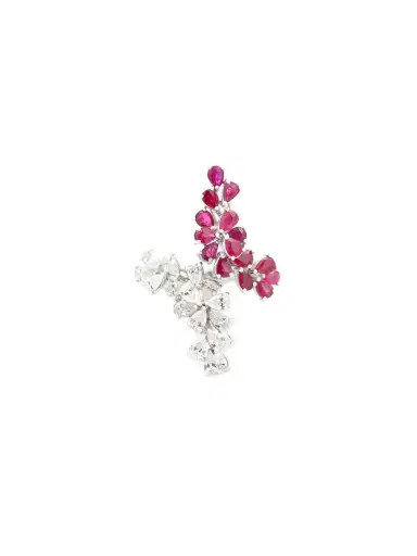 Wish Fine Jewelry 4.15ct Diamond Ruby 18K Gold Bypass Ring | Thumbnail 1 Wish Fine Jewelry 4.15ct Diamond Ruby 18K Gold Bypass Ring | Thumbnail 1