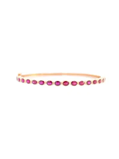 Wish Fine Jewelry 4.50ct Ruby 14K Gold Bangle Bracelet | Thumbnail 1