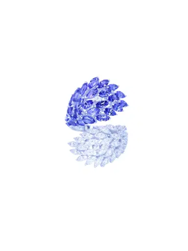 Wish Fine Jewelry 4.67ct Diamond Tanzanite 18K Gold Bypass Ring | Thumbnail 1 Wish Fine Jewelry 4.67ct Diamond Tanzanite 18K Gold Bypass Ring | Thumbnail 1