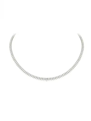 Wish Fine Jewelry 5.00ct Diamond 18K Stationed Tennis Necklace | Thumbnail 2