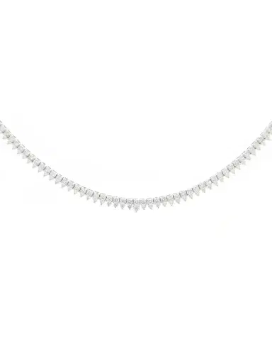 Wish Fine Jewelry 5.00ct Diamond 18K Stationed Tennis Necklace | Thumbnail 1