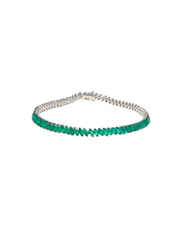 Wish Fine Jewelry 5.30cts Emerald 18K Gold Bracelet