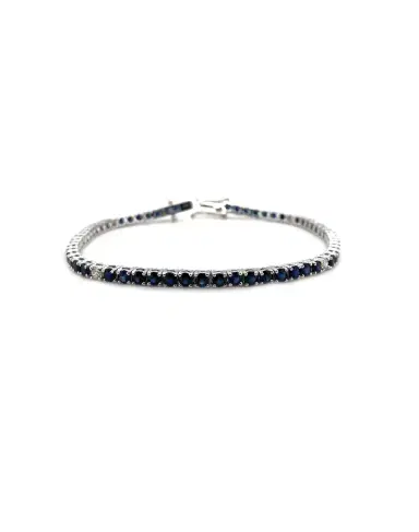 Wish Fine Jewelry 5.43ct Blue Sapphire Diamond 18K Gold Tennis Bracelet | Thumbnail 1 Wish Fine Jewelry 5.43ct Blue Sapphire Diamond 18K Gold Tennis Bracelet | Thumbnail 1