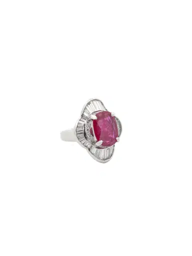 Wish Fine Jewelry 5.63ct Diamond Ruby Platinum Cluster Cocktail Ring | Thumbnail 2 Wish Fine Jewelry 5.63ct Diamond Ruby Platinum Cluster Cocktail Ring | Thumbnail 2
