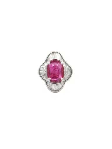 Wish Fine Jewelry 5.63ct Diamond Ruby Platinum Cluster Cocktail Ring | Thumbnail 1 Wish Fine Jewelry 5.63ct Diamond Ruby Platinum Cluster Cocktail Ring | Thumbnail 1
