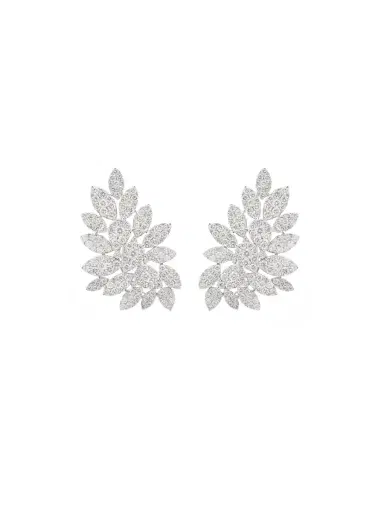 Wish Fine Jewelry 5.64ct Diamond 18K Gold Leaf Climber Earrings | Thumbnail 1 Wish Fine Jewelry 5.64ct Diamond 18K Gold Leaf Climber Earrings | Thumbnail 1