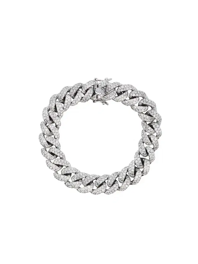 6.35ct Diamond 18K 10mm Cuban Chain Bracelet