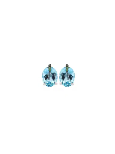 Wish Fine Jewelry 6.49ct Topaz Tsavorite 18K Gold Stud Earrings | Thumbnail 1
