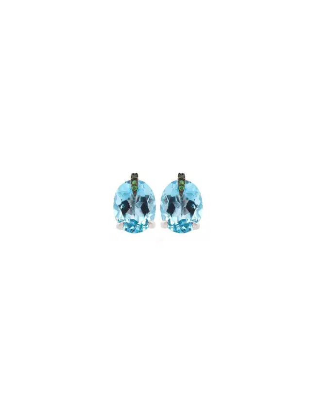 6.49ct Topaz Tsavorite 18K Gold Stud Earrings