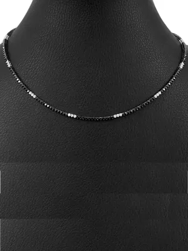 Wish Fine Jewelry 7.29ct Black Diamond 14K Gold Tennis Necklace | Thumbnail 3