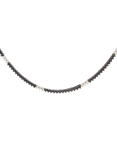 Wish Fine Jewelry 7.29ct Black Diamond 14K Gold Tennis Necklace | Thumbnail 1