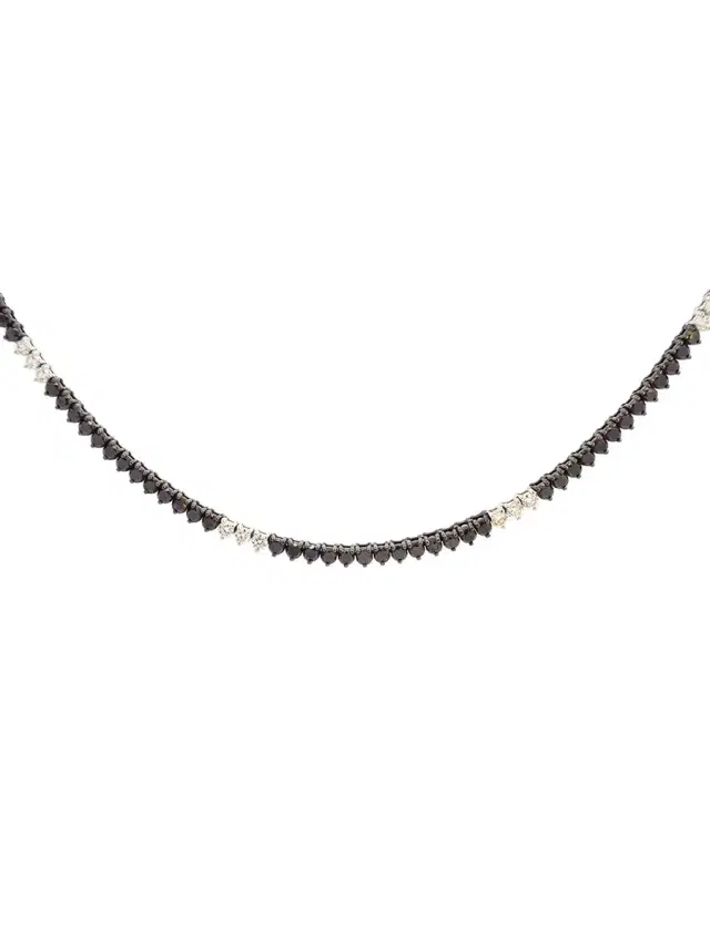 Wish Fine Jewelry 7.29ct Black Diamond 14K Gold Tennis Necklace