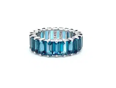 Wish Fine Jewelry 7.40ct Blue Topaz 18K Gold Eternity Band Ring | Thumbnail 1 Wish Fine Jewelry 7.40ct Blue Topaz 18K Gold Eternity Band Ring | Thumbnail 1