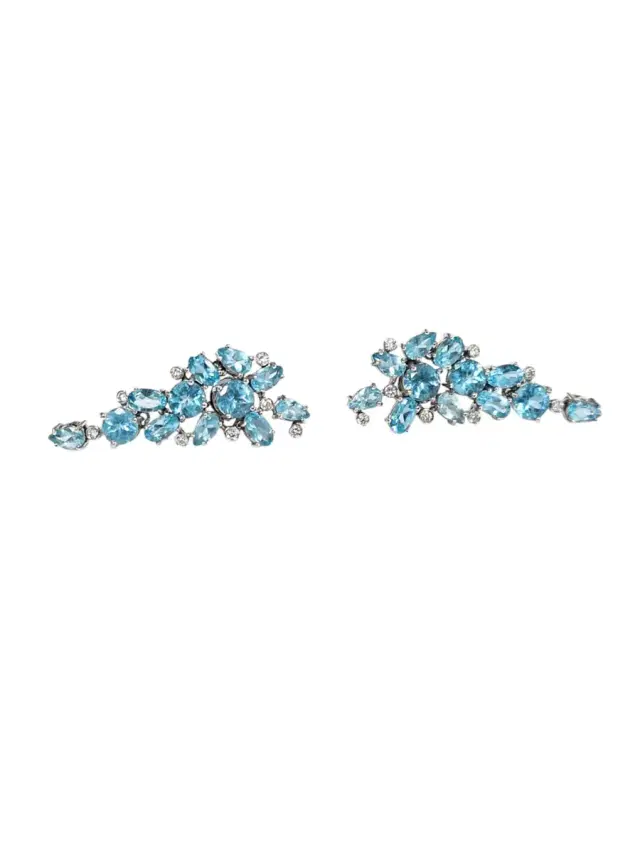 Wish Fine Jewelry 7.63ct Diamond Apatite 18K Gold Earrings