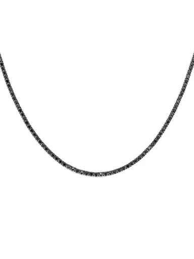 Wish Fine Jewelry 8.96ct Black Diamond 18K Gold Tennis Necklace | Thumbnail 1