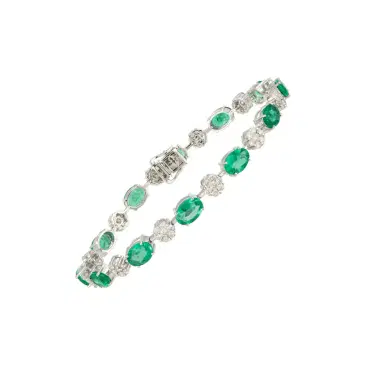 Wish Fine Jewelry 9.91ct Emerald Diamond 18K Gold Bracelet | Thumbnail 1
