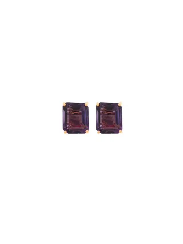 Wish Fine Jewelry Amethyst 18K Gold Stud Earrings