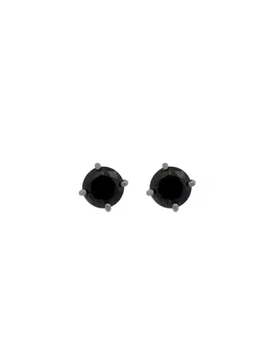 Wish Fine Jewelry Black Diamond 18K Gold Round Stud Earrings | Thumbnail 1