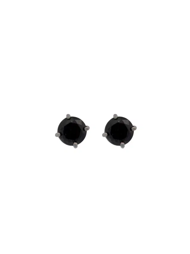 Wish Fine Jewelry Black Diamond 18K Gold Round Stud Earrings