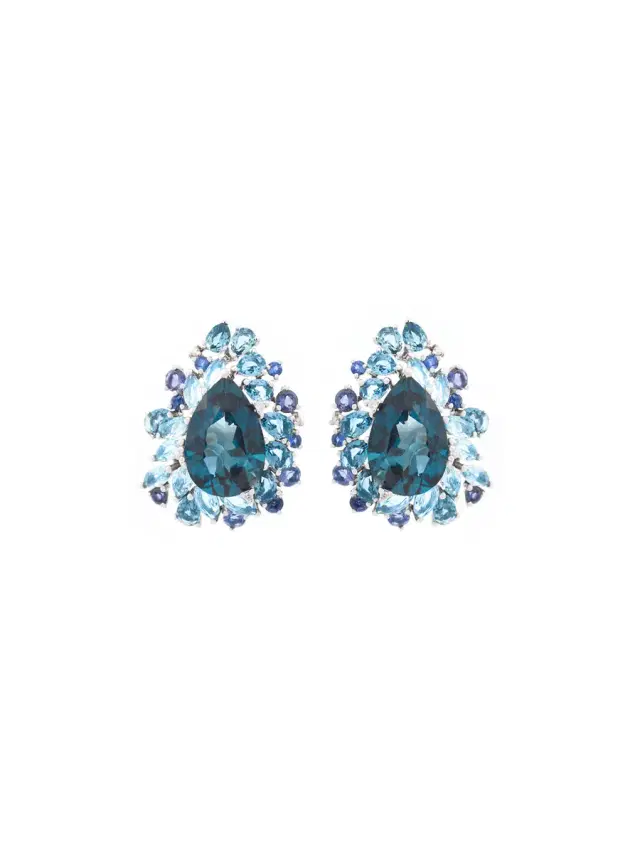Wish Fine Jewelry Blue Topaz Earrings
