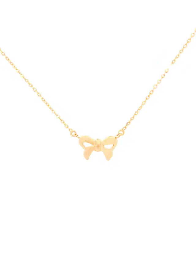 Bow Pendant 14K Gold Necklace