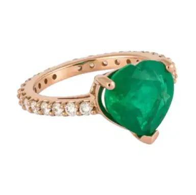 Wish Fine Jewelry D 0.45 Cts/24 Pcs EME 3.09 Cts/1 Pcs 18KP RING 2.112g | Thumbnail 1 Wish Fine Jewelry D 0.45 Cts/24 Pcs EME 3.09 Cts/1 Pcs 18KP RING 2.112g | Thumbnail 1