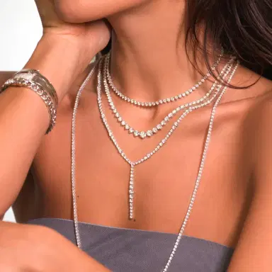Wish Fine Jewelry Diamond 18K Gold Graduated Tennis Necklace | Thumbnail 3 Wish Fine Jewelry Diamond 18K Gold Graduated Tennis Necklace | Thumbnail 3
