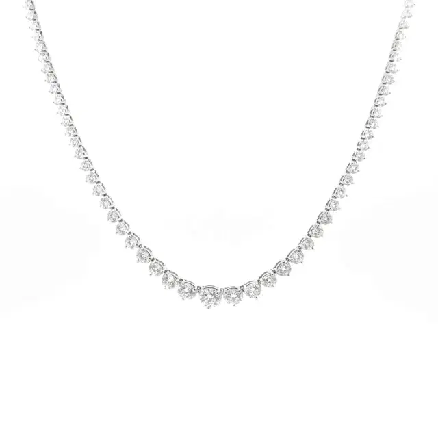 Diamond 18K Gold Graduated Tennis Necklace