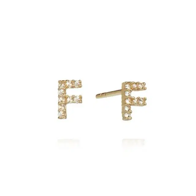 Wish Fine Jewelry Diamond 18K Gold Letter R Earring