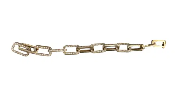 Diamond 18K Gold Pave Cable Chain Bracelet