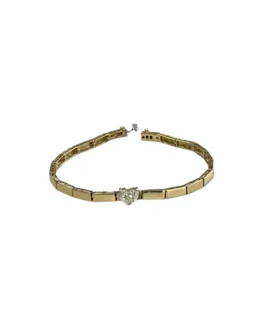 Wish Fine Jewelry Diamond Heart Yellow Gold Bracelet | Thumbnail 1 Wish Fine Jewelry Diamond Heart Yellow Gold Bracelet | Thumbnail 1
