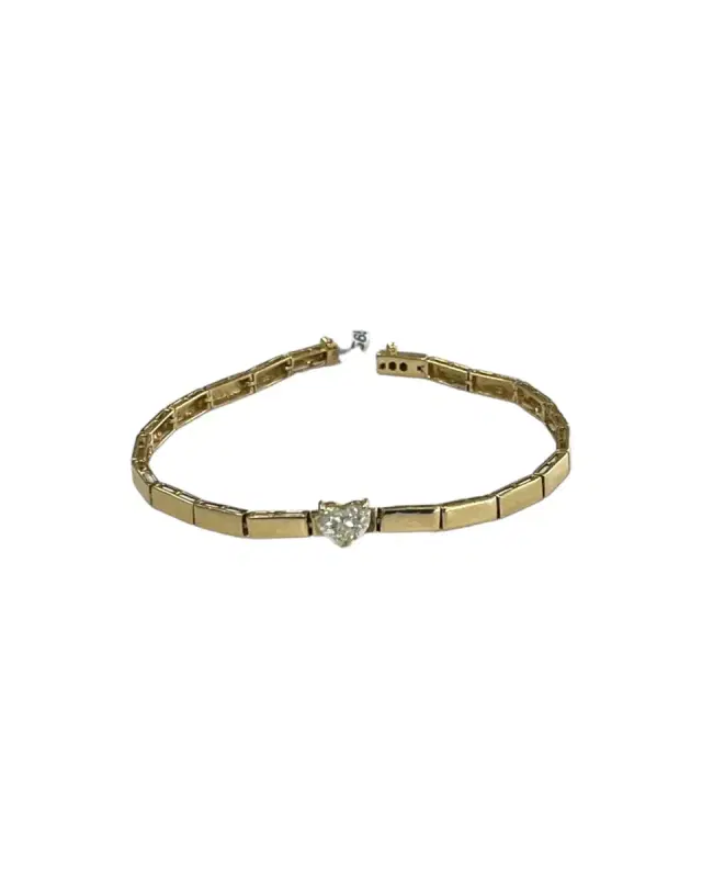 Wish Fine Jewelry Diamond Heart Yellow Gold Bracelet