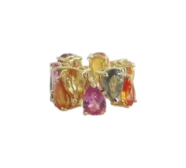Wish Fine Jewelry Ear Cuff Colorful Sapphirres 18K Gold Ana Rocha & Apollinario