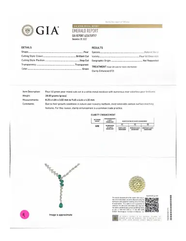 Wish Fine Jewelry GIA 16.86ct Diamond Emerald 18K Gold Drop Tennis Necklace | Thumbnail 6 Wish Fine Jewelry GIA 16.86ct Diamond Emerald 18K Gold Drop Tennis Necklace | Thumbnail 6