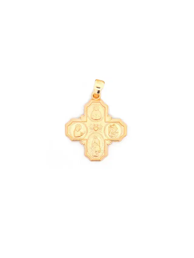 Wish Fine Jewelry Large Four Way Cross 14KY Gold Pendant
